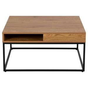 Table basse carrée en bois massif et métal