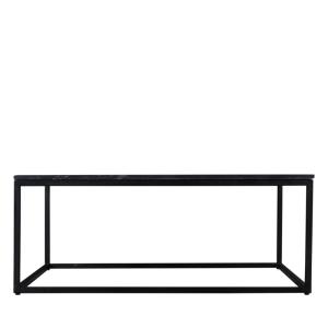 Table basse carrée en marbre noir et métal 100x100cm noir