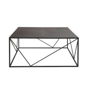 Table basse carrée en métal noir