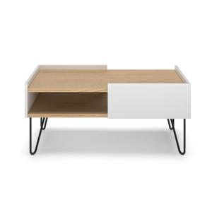 Table basse chêne clair et blanc H45