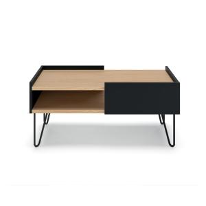 Table basse chêne clair et noir H45