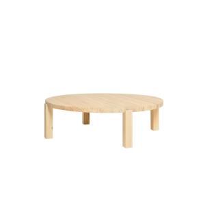 Table basse circulaire couleur beige, 120x35 cm