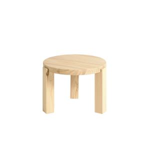 Table basse circulaire couleur beige, 50x35 cm