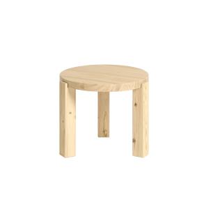 Table basse circulaire couleur beige, 50x42 cm