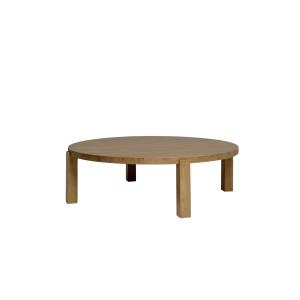 Table basse circulaire couleur marron, 120x35 cm