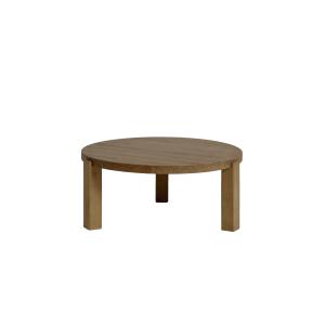 Table basse circulaire couleur marron, 80x35 cm