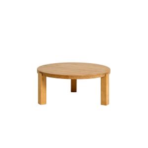 Table basse circulaire couleur marron clair, 80x35 cm