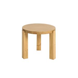 Table basse circulaire couleur naturelle, 50x42 cm