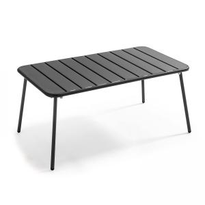 Table basse de jardin acier gris anthracite 90 x 50 cm
