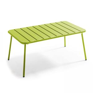 Table basse de jardin acier vert 90 x 50 cm