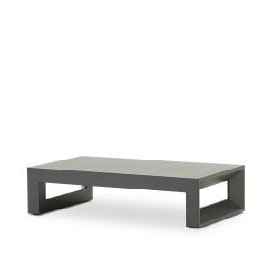Table basse de jardin aluminium anthracite 140x80