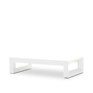 Table basse de jardin aluminium blanc 140x80