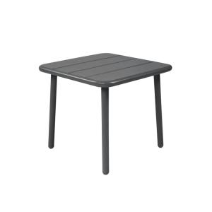 Table basse de jardin carrée acier 45cm anthracite