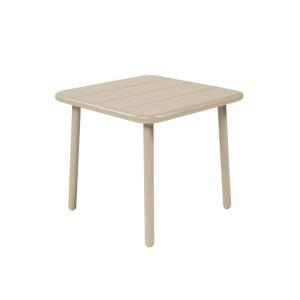 Table basse de jardin carrée acier 45cm beige