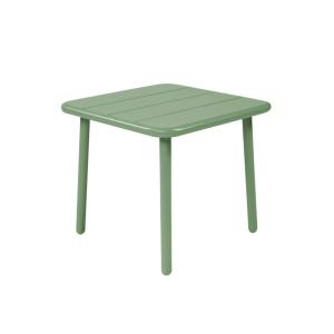 Table basse de jardin carrée acier 45cm vert