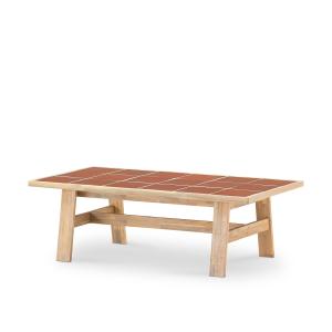 Table basse de jardin en bois et céramique terracotta 125x6…