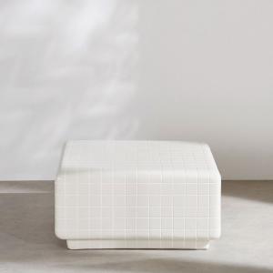 Table basse de jardin en ciment coloris argile L70