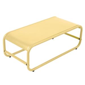 Table basse de jardin en métal 85x40x30 cm jaune clair