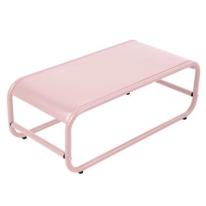 Table basse de jardin en métal 85x40x30 cm rose poudré