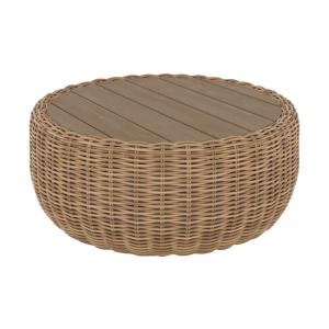 Table basse de jardin en rotin synthétique et bois