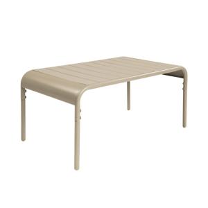 Table basse de jardin rectangulaire acier 90cm beige