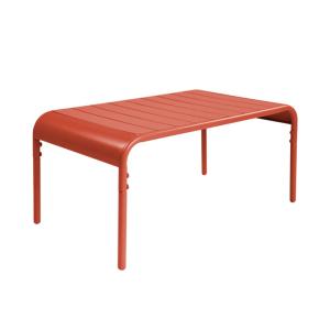 Table basse de jardin rectangulaire acier 90cm terracotta