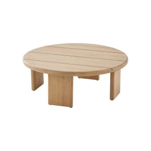 Table basse de jardin ronde bois d'acacia naturel 70cm