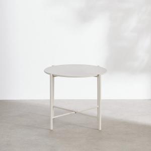 Table basse de jardin ronde en acier argile, D54 cm