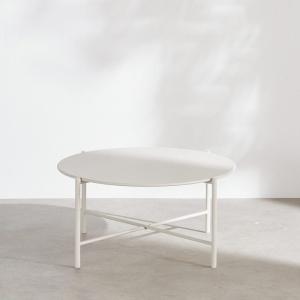 Table basse de jardin ronde en acier argile D74