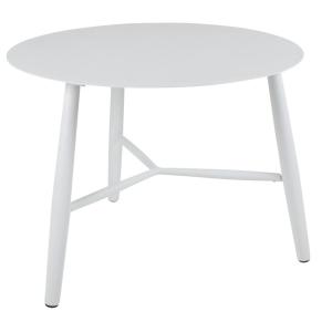 Table basse de jardin ronde en aluminium blanc D60cm