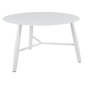 Table basse de jardin ronde en aluminium blanc D75cm