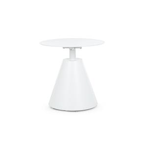 Table basse de jardin ronde en aluminium D50 blanc