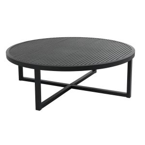 Table basse de jardin ronde en aluminium noir D100 cm