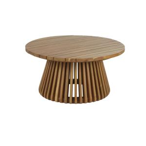 Table basse de jardin ronde en bois d'acacia massif D80
