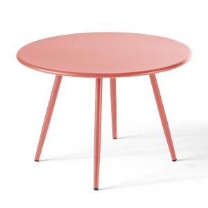 Table basse de jardin ronde en métal argile 40 cm