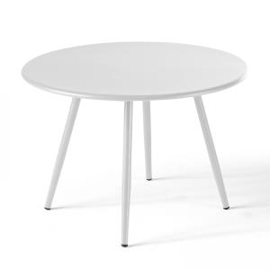 Table basse de jardin ronde en métal blanc 50 cm