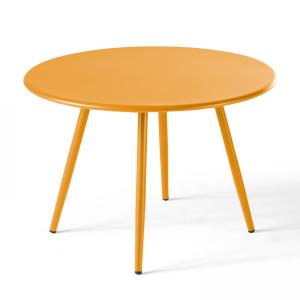 Table basse de jardin ronde en métal jaune 40 cm