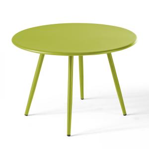 Table basse de jardin ronde en métal vert 50 cm