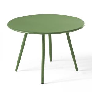 Table basse de jardin ronde en métal vert cactus 50 cm