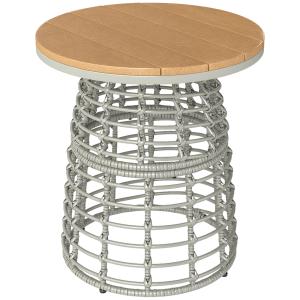 Table basse de jardin ronde ø45x50cm résine acier composite…