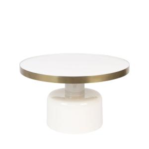 Table basse design en métal D60cm blanc