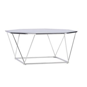 Table basse design octogonale en verre