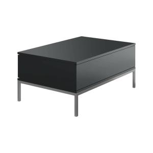 Table basse effet bois anthracite, argent 90x60h40 cm