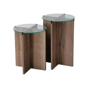 Table basse effet bois beige 40x40 h60 cm