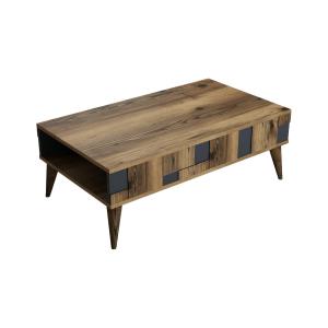 Table basse effet bois beige, anthracite 105x60 h38 cm