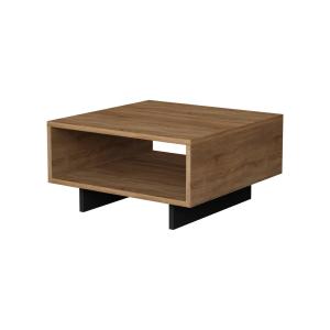 Table basse effet bois beige, anthracite 60x60 h32 cm