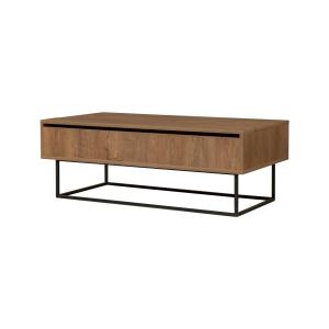 Table basse effet bois beige, noir 120x60 h43 cm