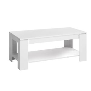 Table basse effet bois blanc 102x43 cm