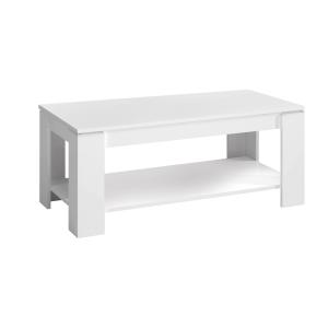 Table basse effet bois blanc 102x43h50 cm