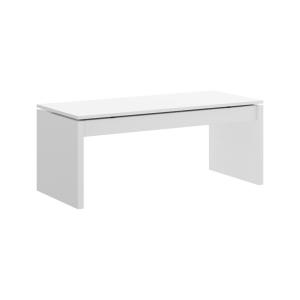 Table basse effet bois blanc 110x50 cm